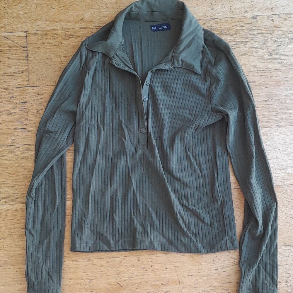 Brown Long Sleeve Polo | Size M